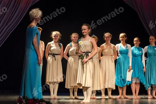 Preview: staging on the stage of a children's theater with actors