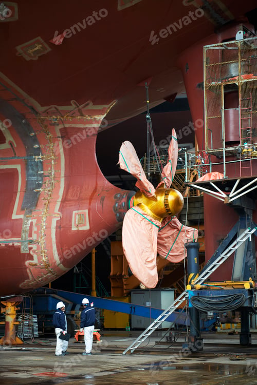 Preview: Detail of ship at shipyard, GoSeong-gun, South Korea