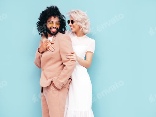 Preview: Smiling beautiful woman and her handsome boyfriend