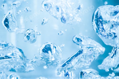 Preview: Bubbles in the water close-up. Beautiful splashes of liquid.