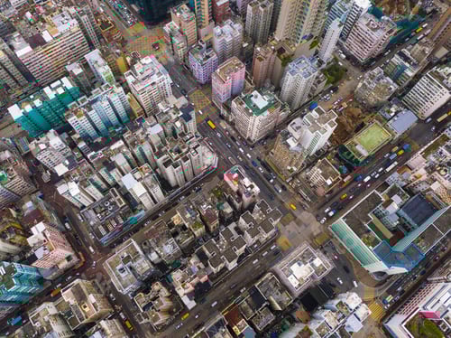 Preview: Hong Kong Downtown, China. Financial district in city in Asia. Skyscraper buildings