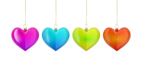 Preview: Colorful heart shaped Christmas balls