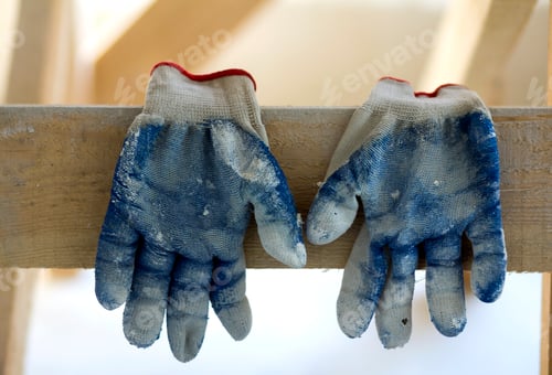 Preview: Used old dirty torn worker's gloves as a metaphor, concept or symbol for the end of the work season