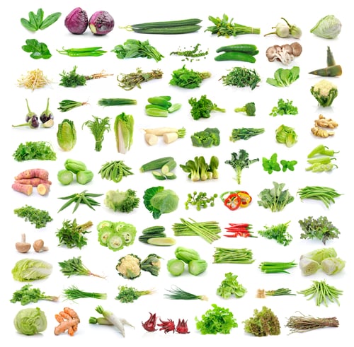 Preview: Cilantro, red cabbage, zucchini, eggplant, bell peppers, kaffir