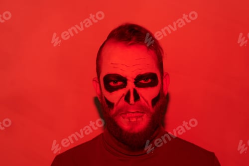 Preview: Angry bearded zombie in red light