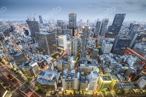 Preview: Osaka, Japan Aerial Cityscape In The Umeda District.