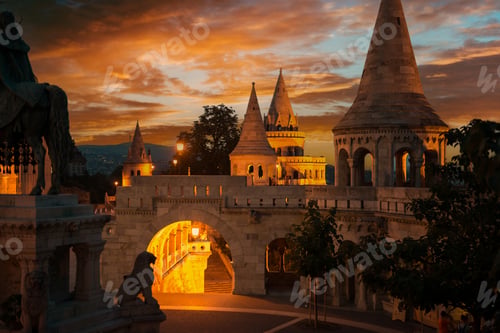 Preview: Fishermans Bastion yard in evening