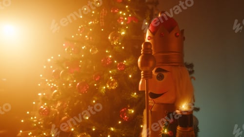 Preview: Nutcracker near the tree in Christmas time