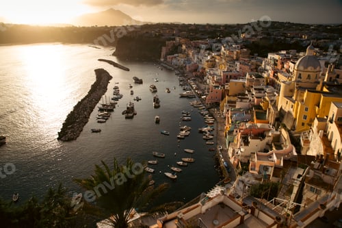Preview: Beautiful fishing village, Marina Corricella on Procida Island, Bay of Naples, Italy.