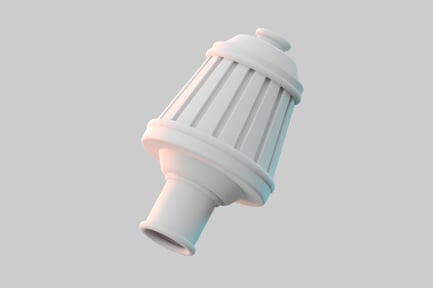 Preview: Abstract white fluted canister form