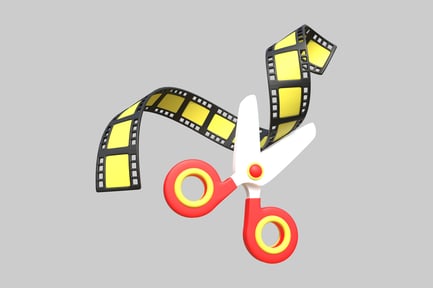 Preview: Cartoon film strip with scissors