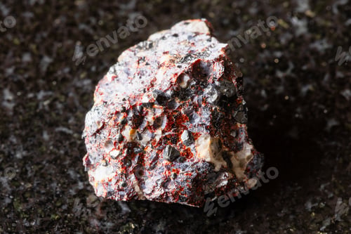 Preview: rough franklinite and zincite rock on black