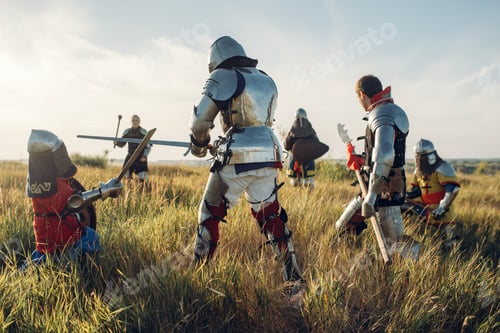 Preview: Medieval knights fight with sword and axe