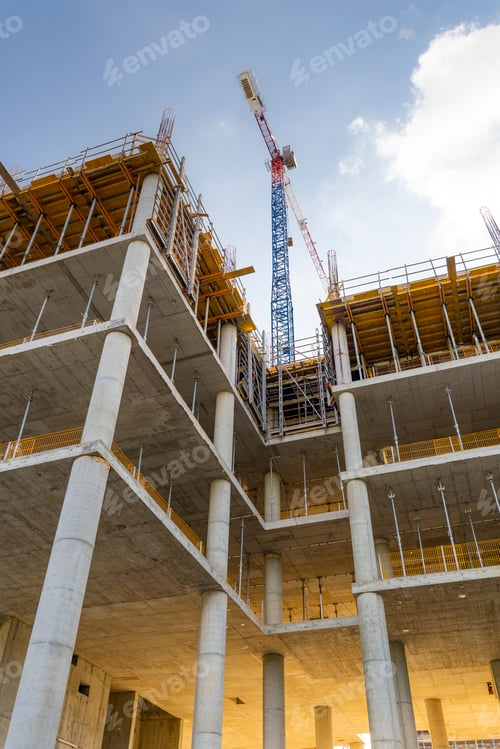 Preview: Low angle shot of a building under construction
