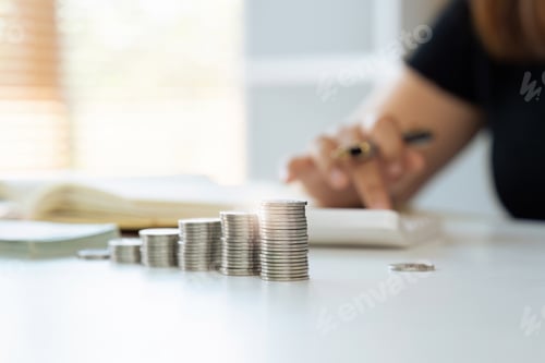 Preview: Interest rate and dividend concept Businessman is calculating income and return on investment in