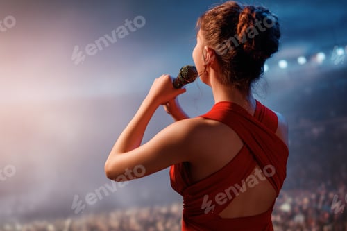 Preview: A singer on stage with a microphone