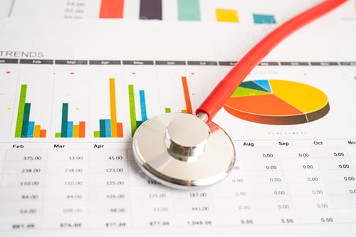 Preview: Stethoscope on charts and graphs paper, Finance, Account.