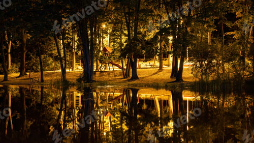 Preview: A park at night in Chisinau, Moldova