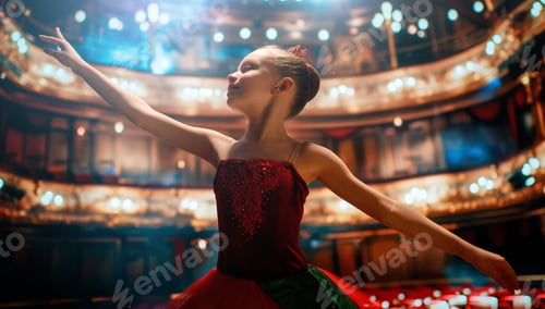 Preview: girl in a red tutu dancing on the stage
