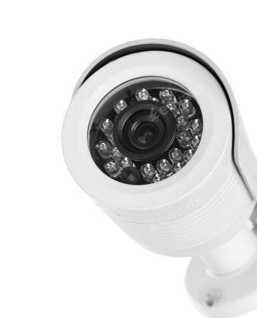 Preview: Modern security CCTV camera on white background