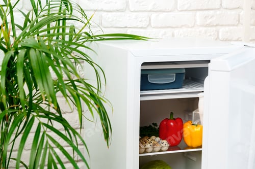 Preview: Fresh Produce Inside White Refrigerator