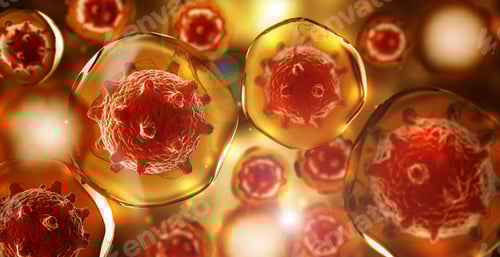 Preview: Microscopic View of Cells or Viruses with Spikes