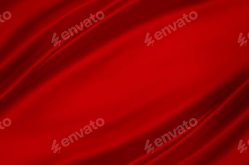Preview: Red silk fabric with shiny folds, copy space