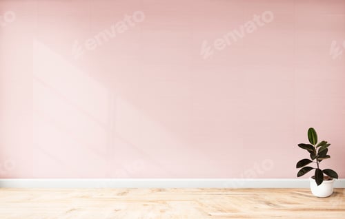 Preview: Plant against a pink wall mockup