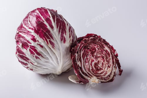 Preview: radicchio Salad on a white acrylic background