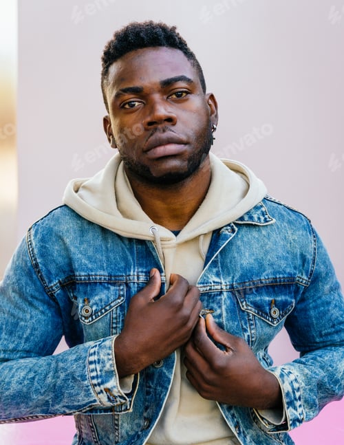 Preview: Portrait of a black man on casual clothes