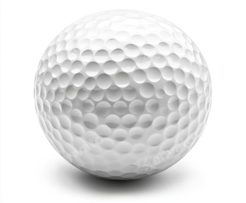 Preview: Golf ball resting on a smooth surface showcasing its dimples and texture for improved performance