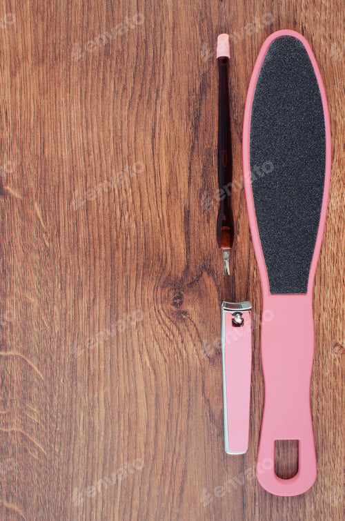 Preview: Vintage photo, Accessories for manicure or pedicure, concept of foot, hand and nail care