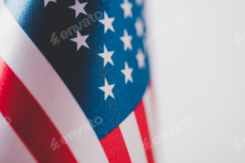Preview: united states national flag isolated on grey, memorial day concept
