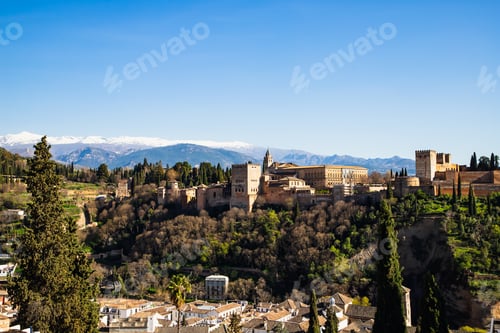 Vista previa: antigua fortaleza árabe Alhambra Granada España