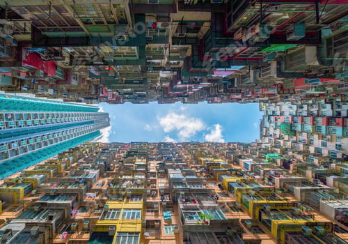Preview: Hong Kong Downtown, China. Financial district in city in Asia. Skyscraper buildings