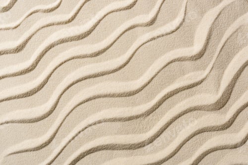 Preview: top view of beige sandy backdrop with smooth waves