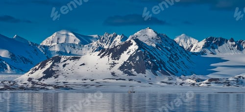 Preview: Snowcapped Mountains, Oscar II Land, Arctic, Svalbard, Norway