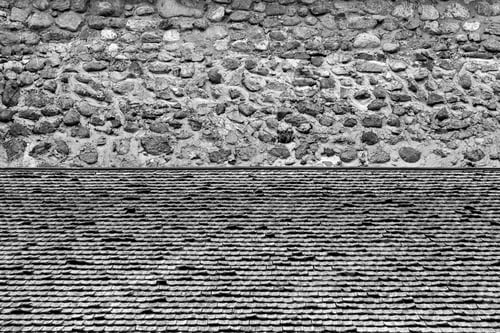 Preview: The Texture Of The Wooden Tiles In The Foreground And The Texture Of The Old Stone Wall In The