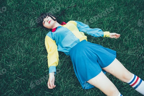 Preview: Young asiatic woman outdoor