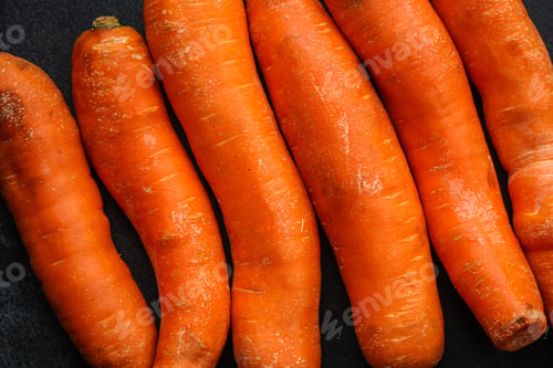 Preview: Carrot, Fresh Vegetables (Vitamins Orange Color, Carotene - Substance) Menu Concept. Food