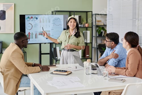 Preview: Conducting Business Presentation in Modern Office Setting