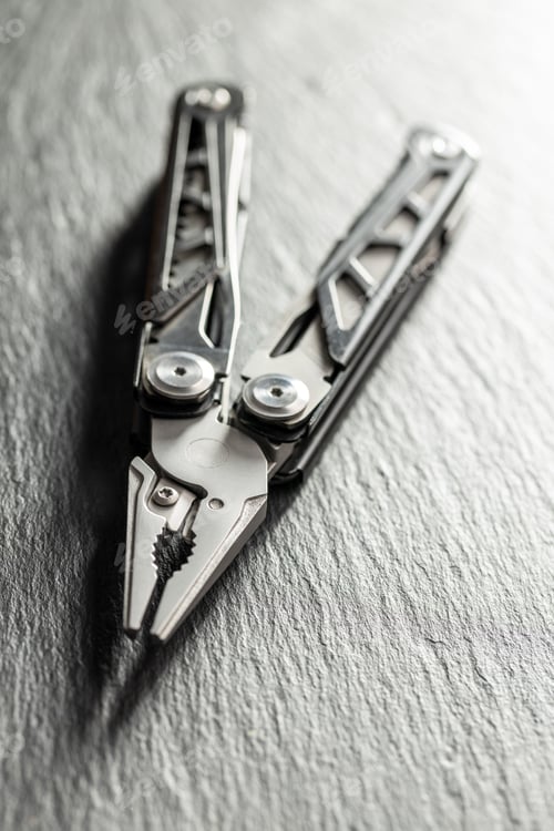 Preview: Multi-tools pliers with other tools and knife. Multifunction pliers.