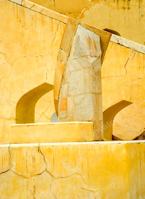 Preview: Abstract geometric patterns at observatory, a UNESCO heritage site in the city of Jaipur