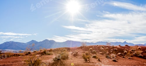 Preview: Panoramic image of mountain range, Valley of Fire State Park, Nevada, USA