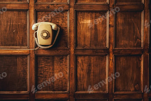 Preview: Retro phone hanging on wall