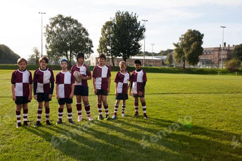 Preview: Portrait of teenage schoolboy rugby team