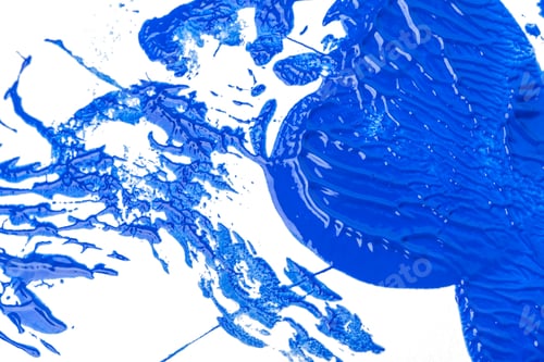 Preview: Blue traces of paint isolated on a white background