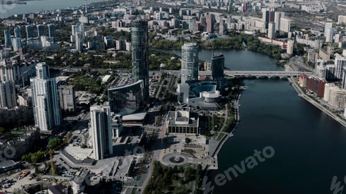 Preview: Urban Cityscape with Modern Architecture and River
