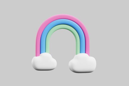 Preview: Pastel rainbow and clouds graphic