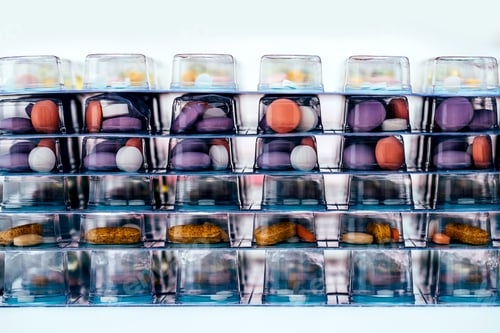 Preview: Pills in blisters for every day of the week for the morning, day, night time.